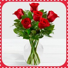FR06 Red Roses with vase
