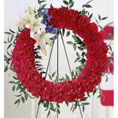 CO85 Funeral Wreath Sympathy of Claveles