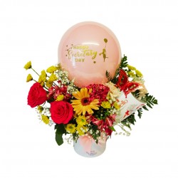 CP05 Personalized Balloon Flower Box - Happy Day!