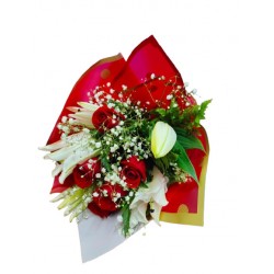 RL40 Lilies and Roses Bouquet